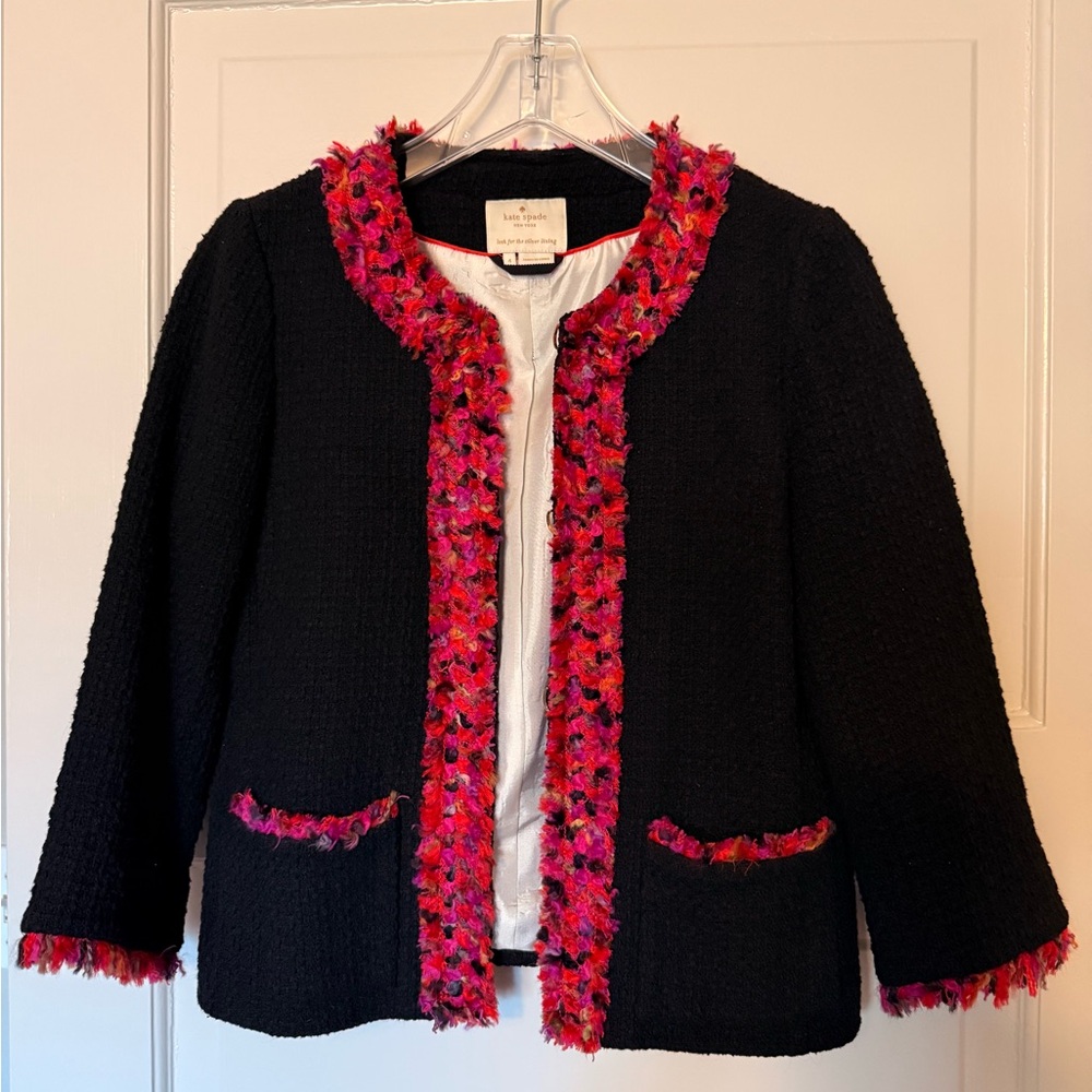 Last chance-Kate Spade Black Blazer with Pink Trim